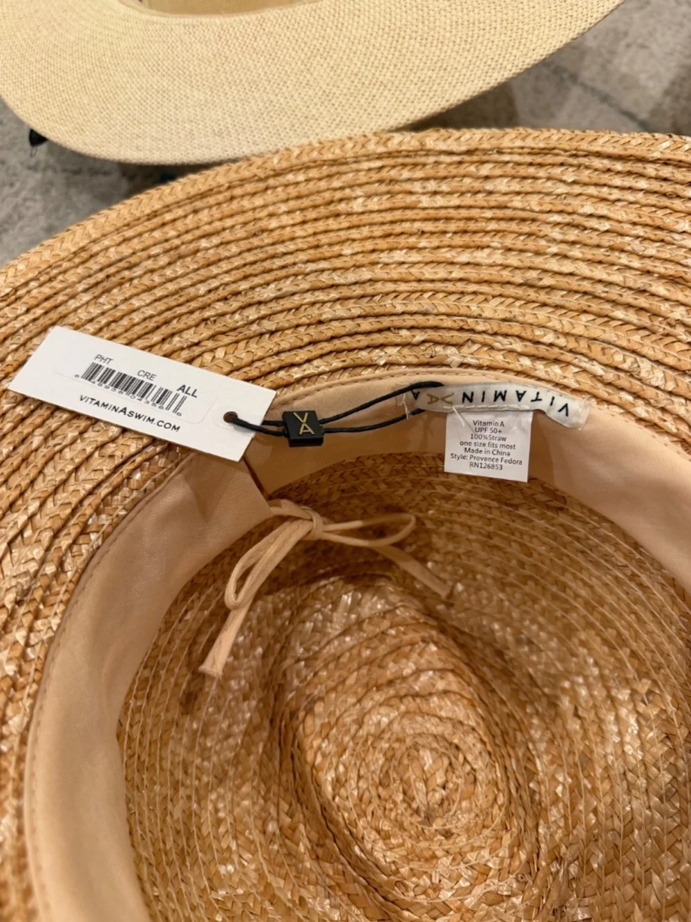 NWT Vitamin A Provence Fedora Natural Straw Hat One Size
